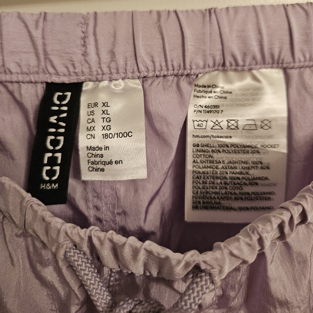 H&M Lavender Parachute Pants - size xl - Picture 3 of 9